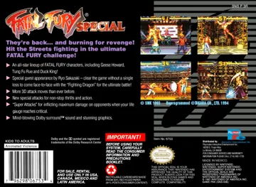 Fatal Fury Special (USA) box cover back